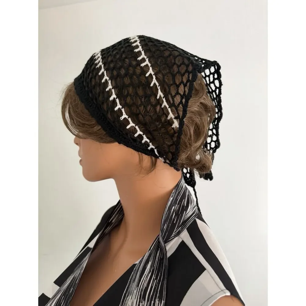 Bandana Handmade Crochet | Lightweight Summer Head Scarf | Head Wrap